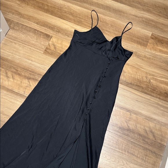 Zara Long Full Length Satin Slip Dress - Picture 1 of 7